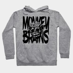 Monkey brains Black Mono Hoodie